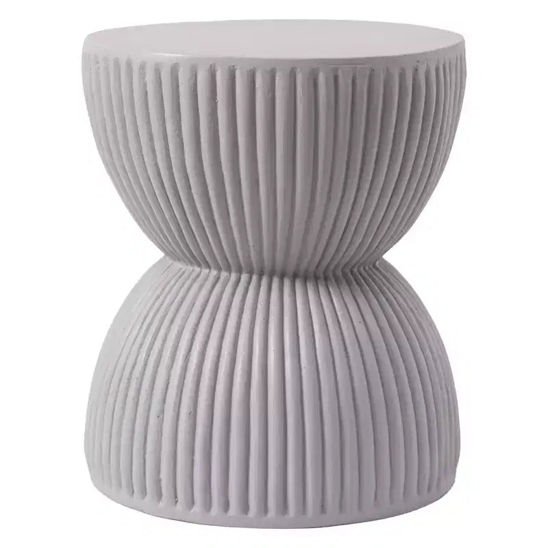 LeisureMod 15 Wide Side Table End Table in Fiberstone with Hourglass Design No Assembly for Indoor and Outdoor Use Spire Collection