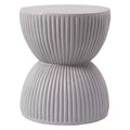 LeisureMod 15 Wide Side Table End Table in Fiberstone with Hourglass Design No Assembly for Indoor and Outdoor Use Spire Collection