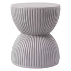 LeisureMod 15 Wide Side Table End Table in Fiberstone with Hourglass Design No Assembly for Indoor and Outdoor Use Spire Collection