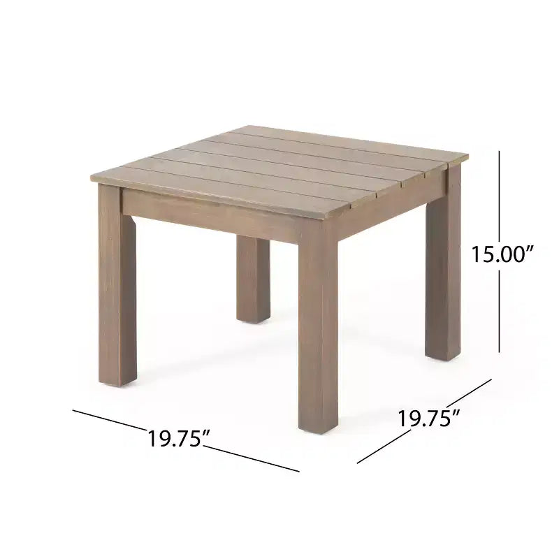 Table d'appoint GDFStudio Cyril carrée à lattes en bois d'acacia