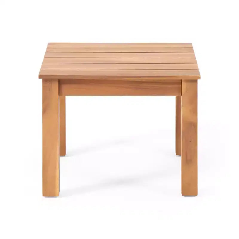 GDFStudio Cyril Square Acacia Wood Slat Panel End Table