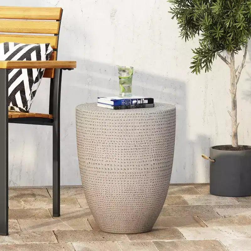 Christopher Knight Home Alcona Outdoor Lightweight Concrete Side Table, Gray