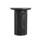 Christopher Knight Home Kennedy Outdoor Modern Lightweight Concrete Side Table, Black/Marble
