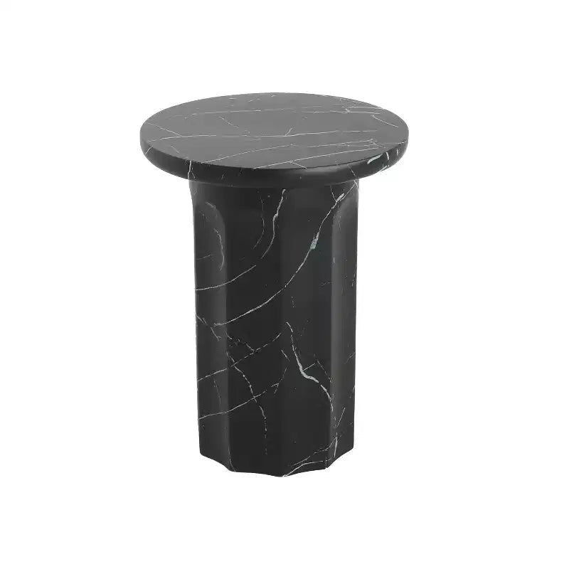 Table d'appoint d'extérieur moderne en béton léger Kennedy par Christopher Knight Home, Noir/Marbre