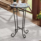 Table d'appoint Christopher Knight Home Ellie en fer et céramique pour terrasse