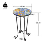Table d'appoint Christopher Knight Home Ellie en fer et céramique pour terrasse