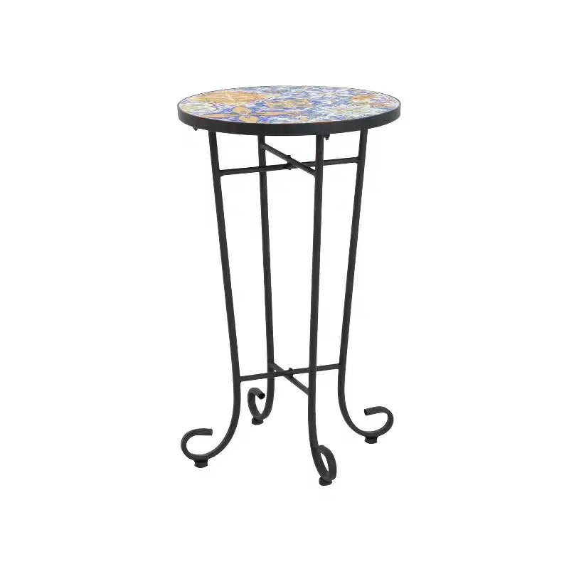 Table d'appoint Christopher Knight Home Ellie en fer et céramique pour terrasse