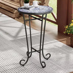 Table d'appoint Christopher Knight Home Ellie en fer et céramique pour terrasse