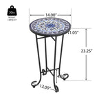 Table d'appoint Christopher Knight Home Ellie en fer et céramique pour terrasse