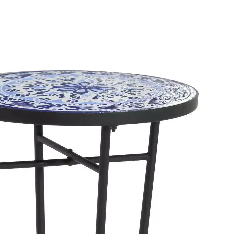 Table d'appoint Christopher Knight Home Ellie en fer et céramique pour terrasse