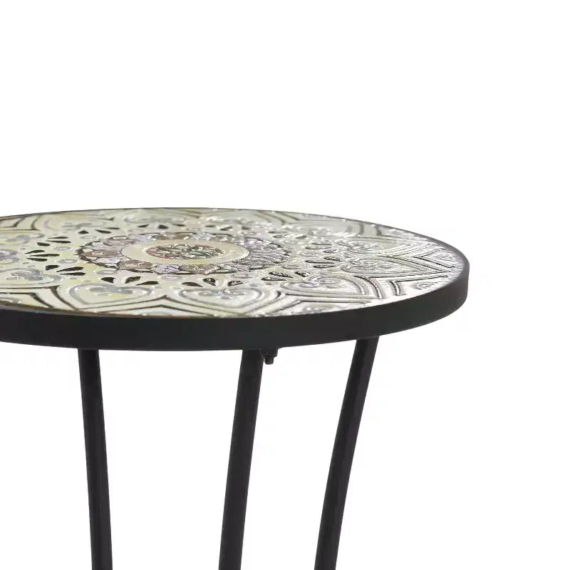 Christopher Knight Home Jaxon Tavolino da giardino con ripiano in ferro e piastrelle di ceramica