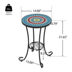 Christopher Knight Home Jaxon Tavolino da giardino con ripiano in ferro e piastrelle di ceramica