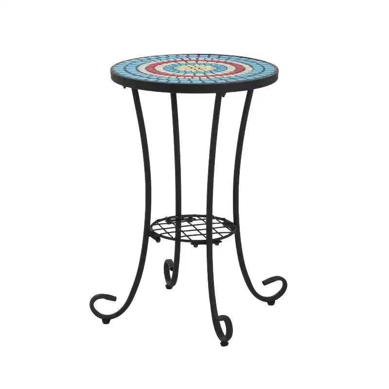 Christopher Knight Home Jaxon Tavolino da giardino con ripiano in ferro e piastrelle di ceramica