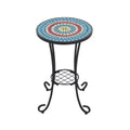 Christopher Knight Home Jaxon Patio Iron and Ceramic Tile Accent Table with Shelf