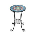 Christopher Knight Home Jaxon Patio Iron and Ceramic Tile Accent Table with Shelf