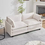 HYLEORY 76.8 Loveseat Sofa for Living Room, Modern 2 Seater Circle Velvet Sofa Couch for Bedroom Office