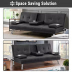 Divano Futon Home Imports Emporium con braccioli e portabicchieri, portabicchieri e funzione reclinabile, ideale per soggiorni