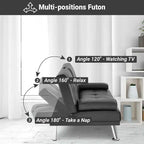 Divano Futon Home Imports Emporium con braccioli e portabicchieri, portabicchieri e funzione reclinabile, ideale per soggiorni