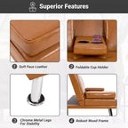 Divano Futon Home Imports Emporium con braccioli e portabicchieri, portabicchieri e funzione reclinabile, ideale per soggiorni