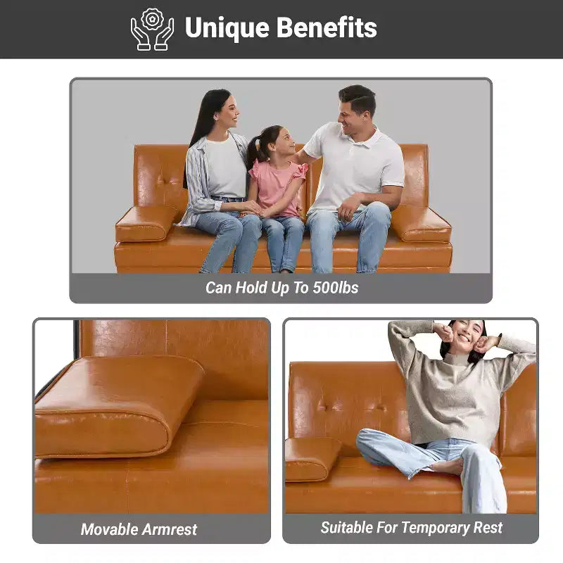 Divano Futon Home Imports Emporium con braccioli e portabicchieri, portabicchieri e funzione reclinabile, ideale per soggiorni