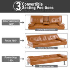 Divano Futon Home Imports Emporium con braccioli e portabicchieri, portabicchieri e funzione reclinabile, ideale per soggiorni