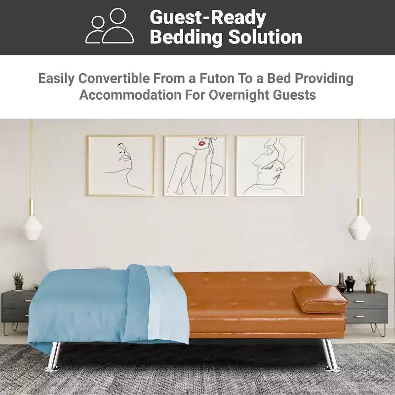 Divano Futon Home Imports Emporium con braccioli e portabicchieri, portabicchieri e funzione reclinabile, ideale per soggiorni