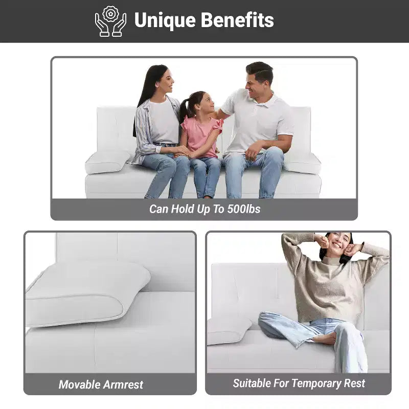 Divano Futon Home Imports Emporium con braccioli e portabicchieri, portabicchieri e funzione reclinabile, ideale per soggiorni