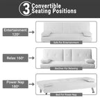 Divano Futon Home Imports Emporium con braccioli e portabicchieri, portabicchieri e funzione reclinabile, ideale per soggiorni