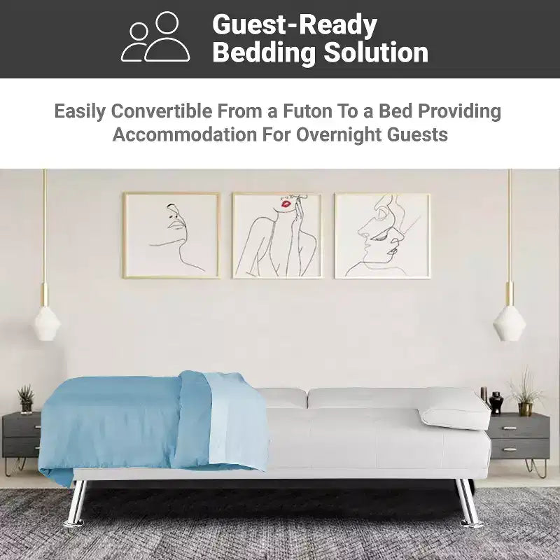 Divano Futon Home Imports Emporium con braccioli e portabicchieri, portabicchieri e funzione reclinabile, ideale per soggiorni