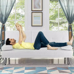 Divano Futon Home Imports Emporium con braccioli e portabicchieri, portabicchieri e funzione reclinabile, ideale per soggiorni