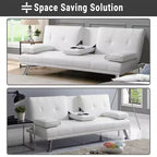 Divano Futon Home Imports Emporium con braccioli e portabicchieri, portabicchieri e funzione reclinabile, ideale per soggiorni