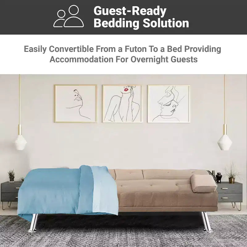 Divano Futon Home Imports Emporium con braccioli e portabicchieri, portabicchieri e funzione reclinabile, ideale per soggiorni