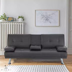 Divano Futon Home Imports Emporium con braccioli e portabicchieri, portabicchieri e funzione reclinabile, ideale per soggiorni