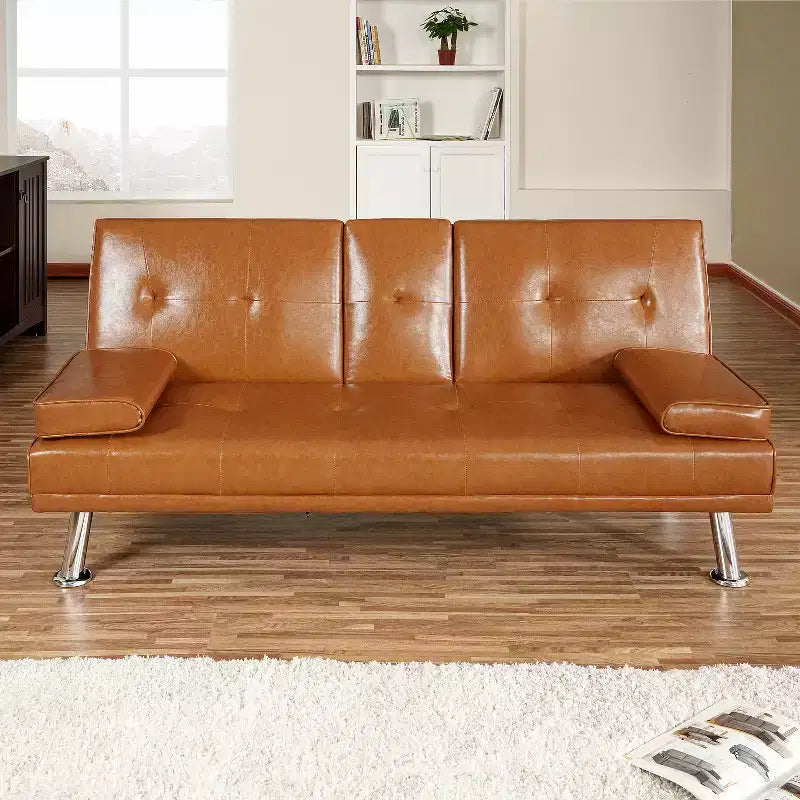 Divano Futon Home Imports Emporium con braccioli e portabicchieri, portabicchieri e funzione reclinabile, ideale per soggiorni