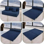Divano letto pieghevole, divano letto pieghevole con cuscino, materasso convertibile per sedia letto, divano a pavimento futon con copertura lavabile in memory foam, blu