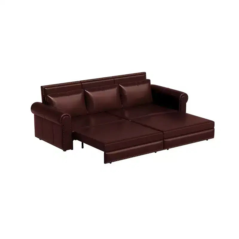 GDFStudio Mary Divano Letto Convertibile King Size Multifunzionale da 93,7" in Similpelle con Dettagli Borchiati