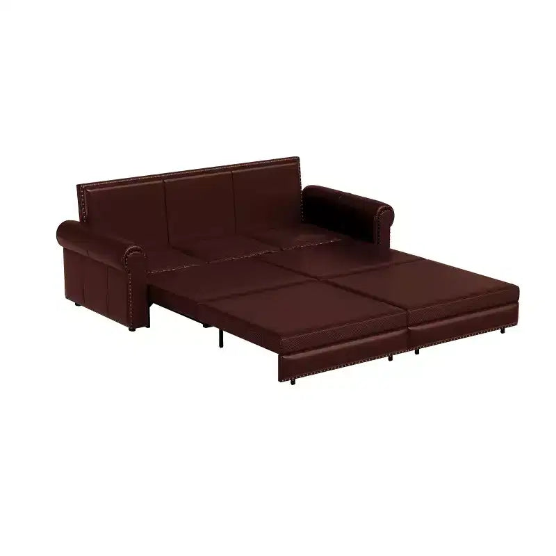 GDFStudio Mary Divano Letto Convertibile King Size Multifunzionale da 93,7" in Similpelle con Dettagli Borchiati