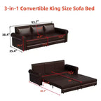 GDFStudio Mary Divano Letto Convertibile King Size Multifunzionale da 93,7" in Similpelle con Dettagli Borchiati