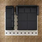 GDFStudio Mary Divano Letto Convertibile King Size Multifunzionale da 93,7" in Similpelle con Dettagli Borchiati