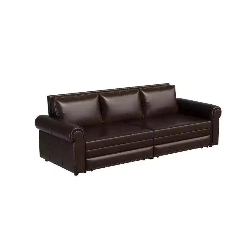 GDFStudio Mary Divano Letto Convertibile King Size Multifunzionale da 93,7" in Similpelle con Dettagli Borchiati