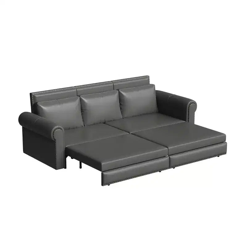 GDFStudio Mary Divano Letto Convertibile King Size Multifunzionale da 93,7" in Similpelle con Dettagli Borchiati