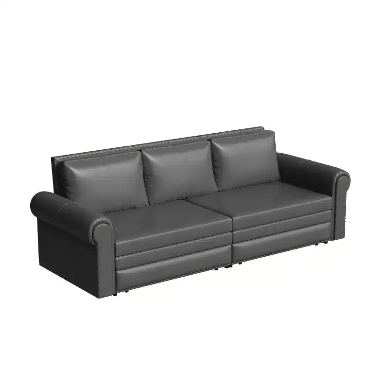 GDFStudio Mary Divano Letto Convertibile King Size Multifunzionale da 93,7" in Similpelle con Dettagli Borchiati