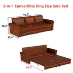 GDFStudio Mary Divano Letto Convertibile King Size Multifunzionale da 93,7" in Similpelle con Dettagli Borchiati