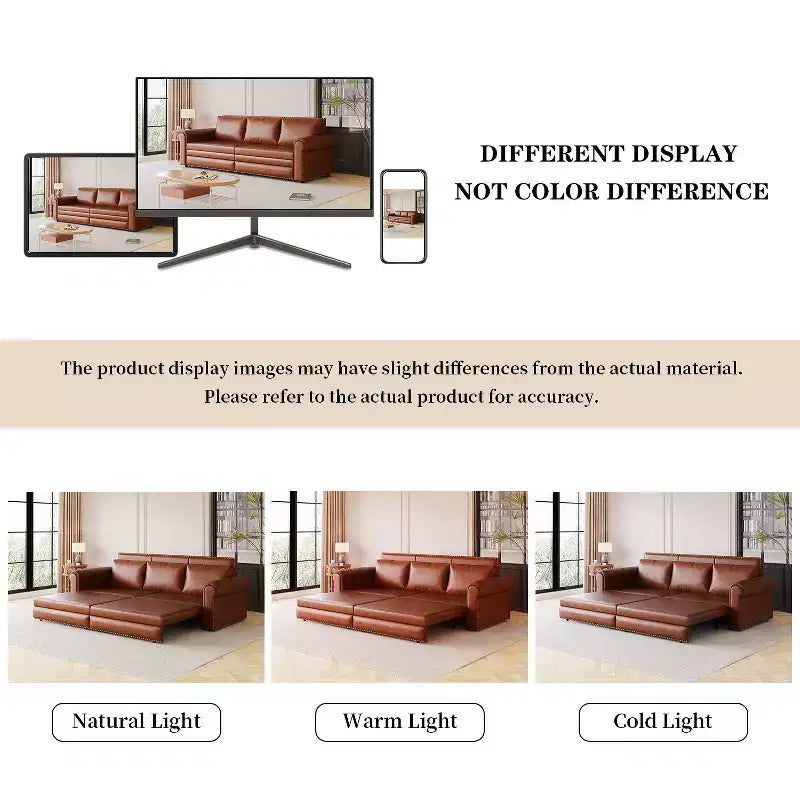 GDFStudio Mary Divano Letto Convertibile King Size Multifunzionale da 93,7" in Similpelle con Dettagli Borchiati