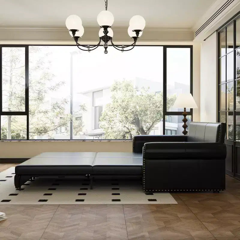 GDFStudio Mary Divano Letto Convertibile King Size Multifunzionale da 93,7" in Similpelle con Dettagli Borchiati