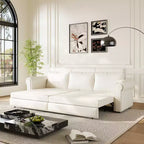 GDFStudio Mary Divano Letto Convertibile King Size Multifunzionale da 93,7" in Similpelle con Dettagli Borchiati