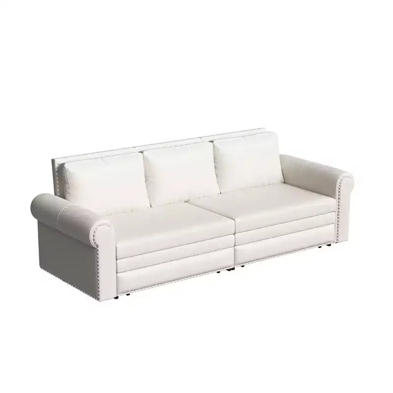 GDFStudio Mary Divano Letto Convertibile King Size Multifunzionale da 93,7" in Similpelle con Dettagli Borchiati