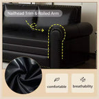 GDFStudio Mary Divano Letto Convertibile King Size Multifunzionale da 93,7" in Similpelle con Dettagli Borchiati