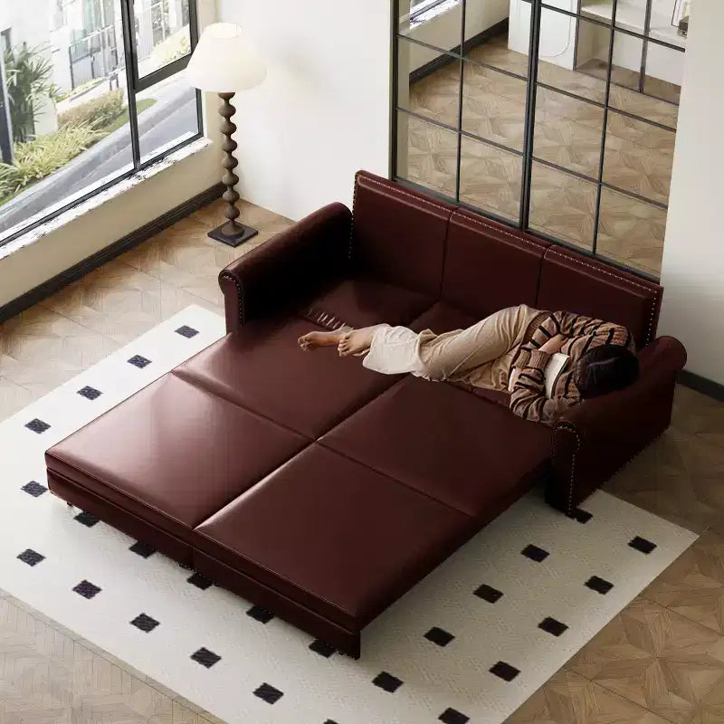 GDFStudio Mary Divano Letto Convertibile King Size Multifunzionale da 93,7" in Similpelle con Dettagli Borchiati
