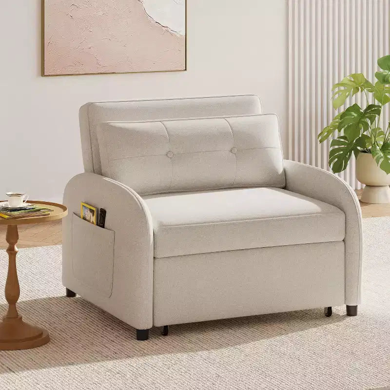 Christopher Knight Home Avalon, Divano Letto Convertibile 3-in-1 con Schienale Regolabile e Tasche Portaoggetti